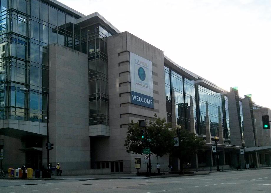 ALA banner on convention center, Washington, DC