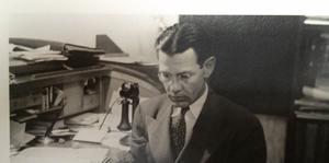 George Chambers and typewriter