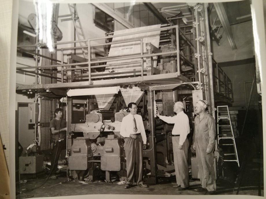 George Chambers at newspaper plant