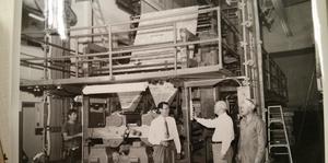 George Chambers at newspaper plant
