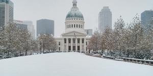 St. Louis courthouse in snow