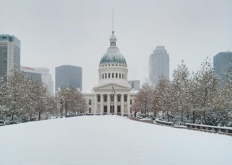 St. Louis courthouse in snow