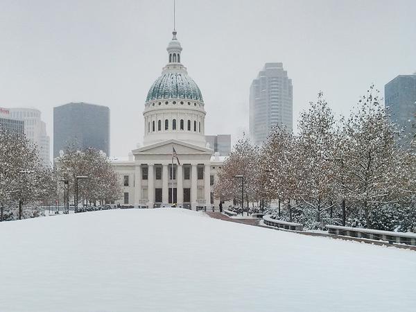 St. Louis courthouse in snow